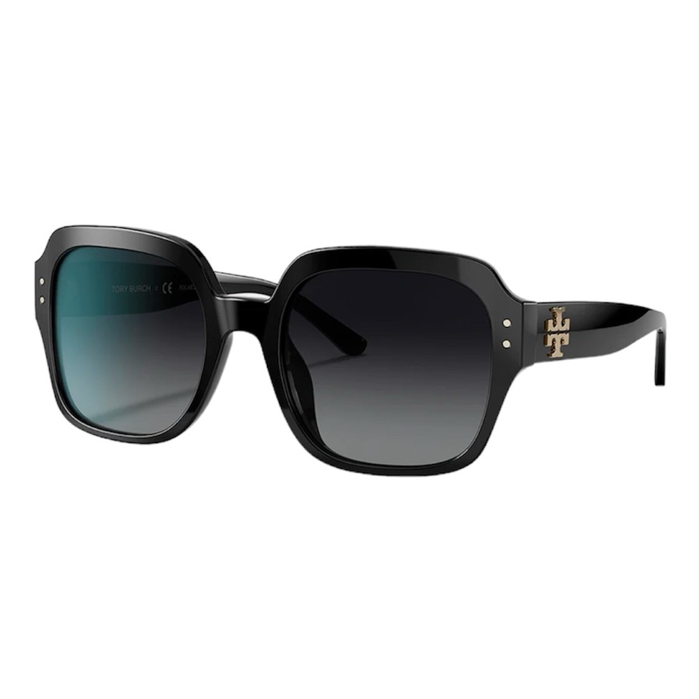 Tory Burch Black Square Sunglasses Grey polorized Lens NEW